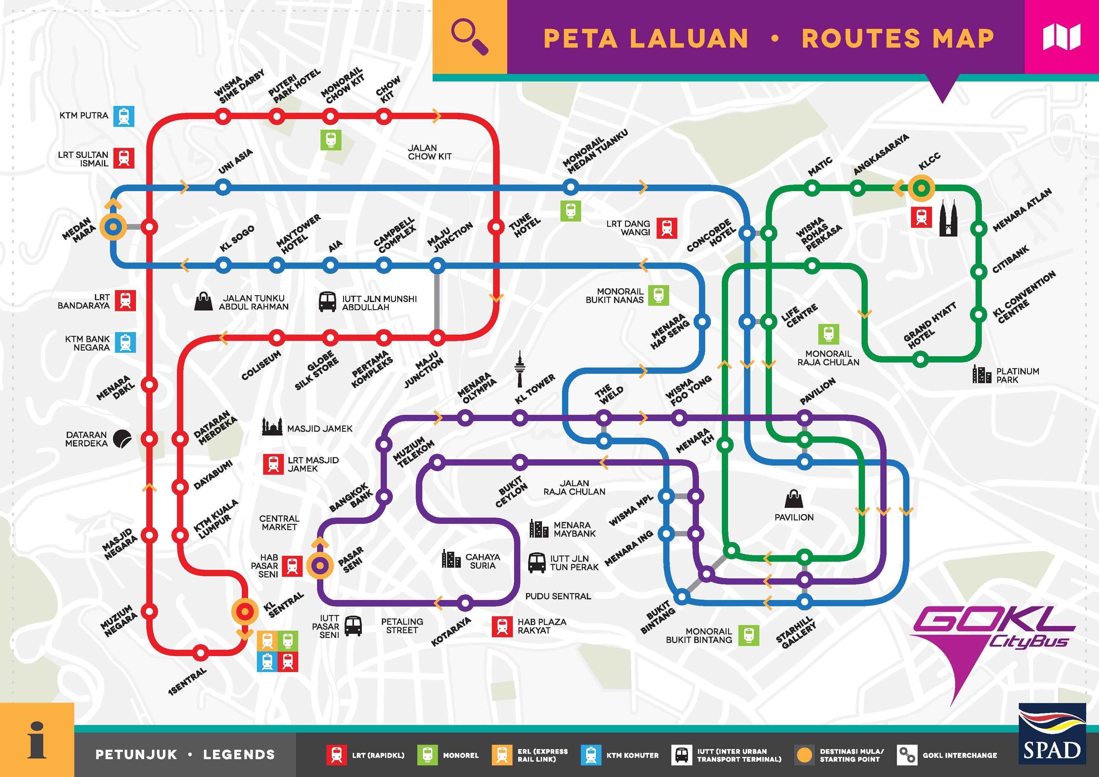Kuala Lumpur (kl) Bus Map 